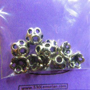 Silver Plated 7mm Scallop Bead Caps Spacer Beads 10Pcs Each Package Lot Of 3